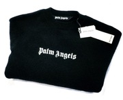 PALM ANGELS sweter L/XL Italy czarny off-white ciepły klasyczny 