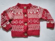 Sweterek świąteczny akryl czerwony wzor