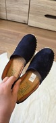 Granatowe zamszowe espadryle nowe natural sense 25,5cm