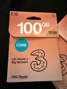 90x Starter Three UK Karta SIM Card Prepaid Aktywny