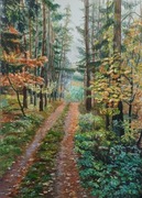 Leśna droga obraz akrylowy 70 na 50
