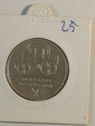 DDR 5 marek 1990r 500 Lecie Poczty Niemieckiej 29mm.mosiadz wysokoniklowy