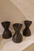 Zestaw trzech WAZONÓW z ceramiki brązowej wenge, Ikea,ozdoba,design,prezent