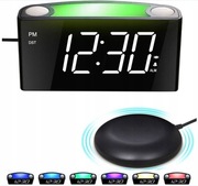 Cyfrowy budzik nocny z lampką i padem wibracyjnym pod poduszkę