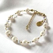 Różaniec bransoletka perły kryształy Swarovskiego