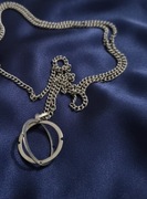 Stary naszyjnik, łańcuszek wisior z PRL.  Piękne, stare srebro