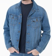 Męska Kurtka Lee Rider Jacket Blue Bird Mid Worn Jeansowa L89ZHVB69 L 
