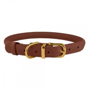 Obroża dla psa okrągła skóra BronzeDog Premium Crazy