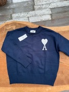 Granatowy Sweter Ami Paris Rozmiar M Bawełna 