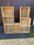 Skrzynki drewniane jedynki owoce ozdoby 