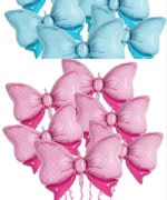 Kokarda duże balony 6 szt z folii aluminiowej 80*48 cm niebieski lub róż 