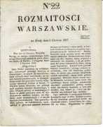 1827, Rozmaitości Warszawskie dodatek Gazety Korrespondenta W-wskiego, Nr22