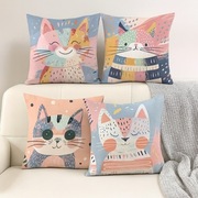Poszewki na poduszki dekoracyjne dla dzieci kotki