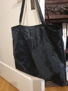 czarna torba ortalion lekka 48x41 parasol mocne rączki nieprzemakalna