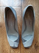 Gamabut 37 – Srebrne szpilki z otwartym palcem i miękką wkładką