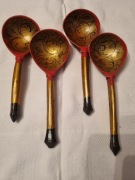 CHOCHŁOMA DREWNIANE MALOWANE ŁYŻKI - 4 SZT.