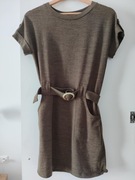 F&F zielona khaki sukienka XS 34