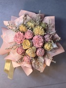 FLOWER BOX M ŚWIECE SOJOWE GRATIS KARTA Z ŻYCZENIAMI DOWOLNY NAPIS