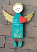 Anioł drewniany do powieszenia 