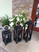 Lampiony latarnie zestaw 3 sztuki czarne