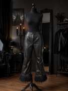 Spodnie z futerkiem ekoskóra Goth Metal Alternative