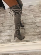 Muszkieterki R. Polanski 38 szare kozaki zamsz