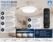 Lampa sufitowa plafon z wentylatorem LED Philips Bliss 28W+35W biała