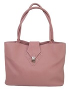 Cristina by In Pell torebka skórzana różowa shopperka skóra naturalna róż