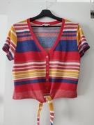 Forever 21 koszulka w paski kolorowa vintage L