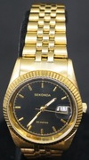 SEKONDA 3100H BKT Gold-Tone Dial Black Zegarek unisex Miyota Japan Full SET
