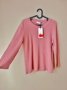Sweterek stradivarius L 40 łososiowy różowy bawełna na codzień 