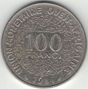Afryka Zachodnia (BCEAO) 100 franków 1984 - 26 mm - nr 2