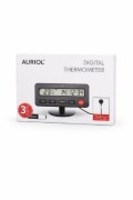 Termometr cyfrowy Auriol z czujnikiem zewnetrznym zegar alarm nowy (50)