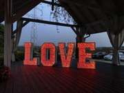 Napis LOVE LEDY RGB z pilotem ażurowy , gładki  1,2m 