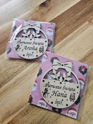 Bombka ozdoba na choinkę sklejka - pierwsze święta imię lub napis dowolny 