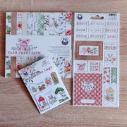 P13 bloczek 15x15 Farm Sweet Farm + tagi + naklejki karton- wieś, rolnictwo