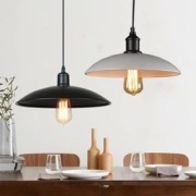 Lrpiyvo Industrialna lampa wisząca 2 szt styl vintage  Czarny+Biały 31cm