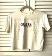 Guess original bluzka top crop dziewczęca logo cyrkonie 12+