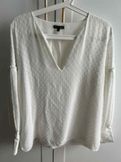 Koszula damska bluzka lejąca szyfonowa kropki biała Massimo Dutti r. 40 L