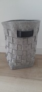 Kosz filcowy szary 25x25x47 na ubrania, zabawki, bieliznę, koce, poduszki
