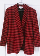 Marynarka 100% wełna krata czarno czerwona Jones New York roz XL