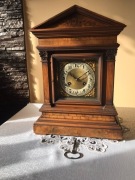 Zegar kwadransowy JUNGHANS 1895-1900 orzech czeczot eklektyczny loft