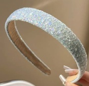 Koreańska opaska błyszcząca błękitna