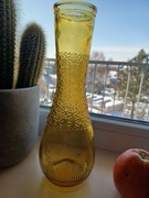 Wazon 25cm prądniczanka bursztynowy lodowy grys gwiazdki PRL