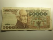 Banknot 50 000 zł 1989 rok - seria AC