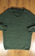 Sweter Hampton Republic r. L zielony męski bawełniany dekolt v