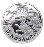 Srebrny numizmat Triceratops z kolekcji Dinozauria