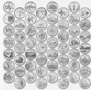 USA Complete Set Of The America's States Quarters-56 Qtrs Mint P&D UNC