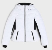 Kurtka narciarska damska puffer biało-czarna rozmiar XS