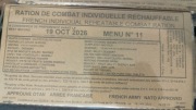 Francuska wojskowa racja żywnościowa dobowa - menu 11